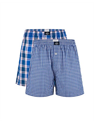 Mens 2 pack Woven Boxer