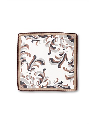 CALLIGRAPHY SILK TWILL POCKET SQUARE