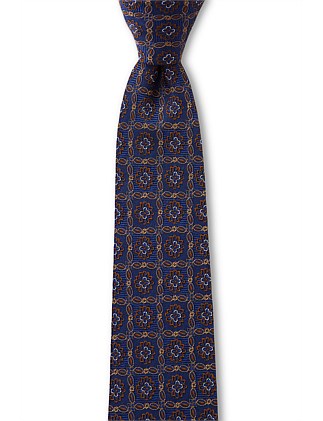 LATTICED FLRD 7.5CM SILK TIE