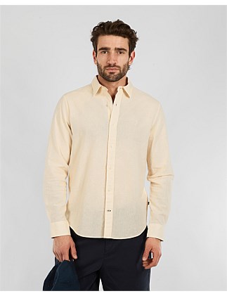 L/S REGULAR FIT LINEN BLEND SHIRT