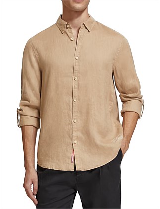 Linen shirt with roll-up